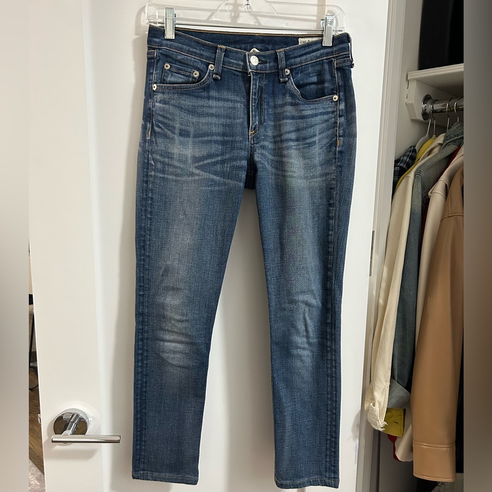 Rag & Bone Skinny Cropped Medium Wash Jeans